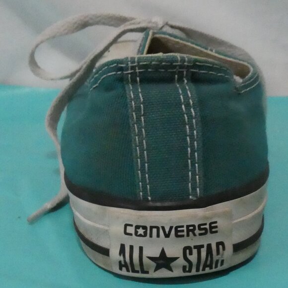 CONVERSE ALL STAR | men 5.5 - women 7.5 | Unisex Green and White Lace Up Sneaker - Picture 5 of 11